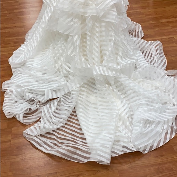 Ivory striped wedding gown - Picture 6 of 8